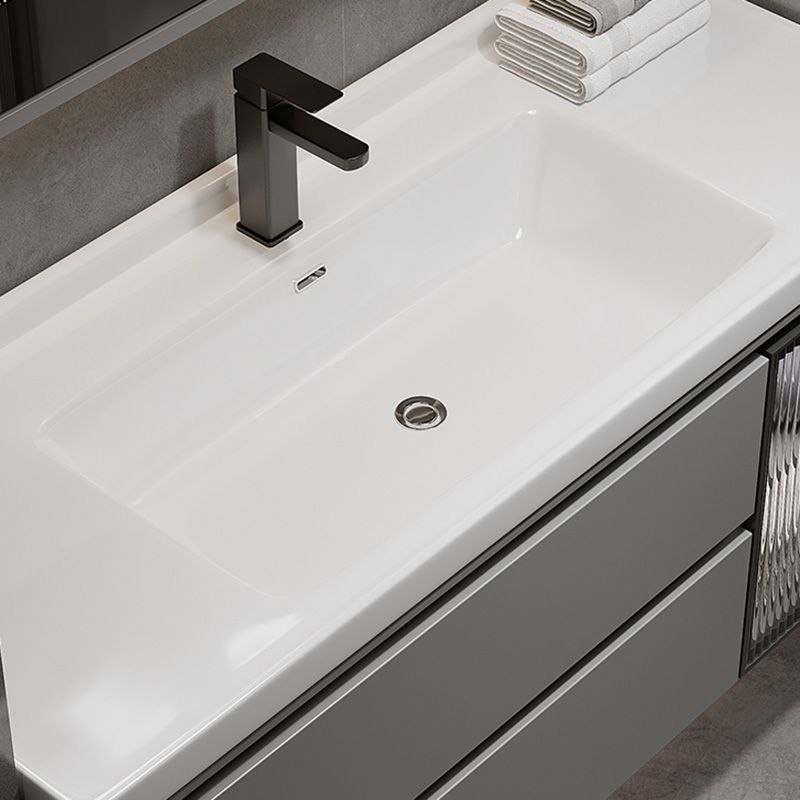 Modern Gray Wood Rectangular Wall Mount Open Console with Sink Set Clearhalo 'Bathroom Remodel & Bathroom Fixtures' 'Bathroom Vanities' 'bathroom_vanities' 'Home Improvement' 'home_improvement' 'home_improvement_bathroom_vanities' 1200x1200_c8da14b9-74fc-4484-9b4b-0d21770ac735