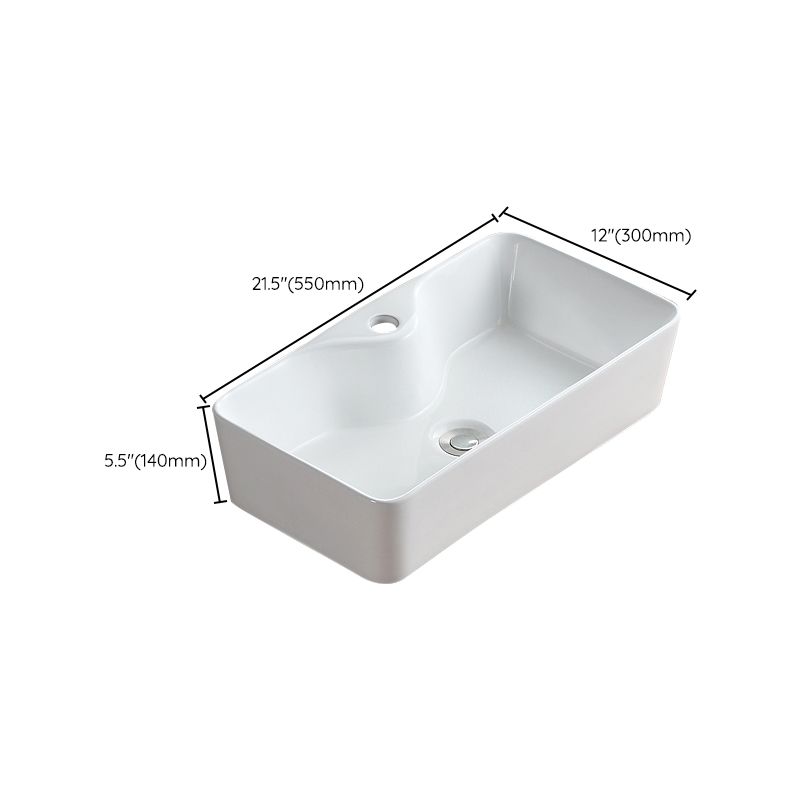 Modern Bathroom Sink Porcelain Rectangular Vessel with Pop-Up Drain Clearhalo 'Bathroom Remodel & Bathroom Fixtures' 'Bathroom Sinks & Faucet Components' 'Bathroom Sinks' 'bathroom_sink' 'Home Improvement' 'home_improvement' 'home_improvement_bathroom_sink' 1200x1200_c906c9b5-ec1f-4588-8d8a-205057f6434f