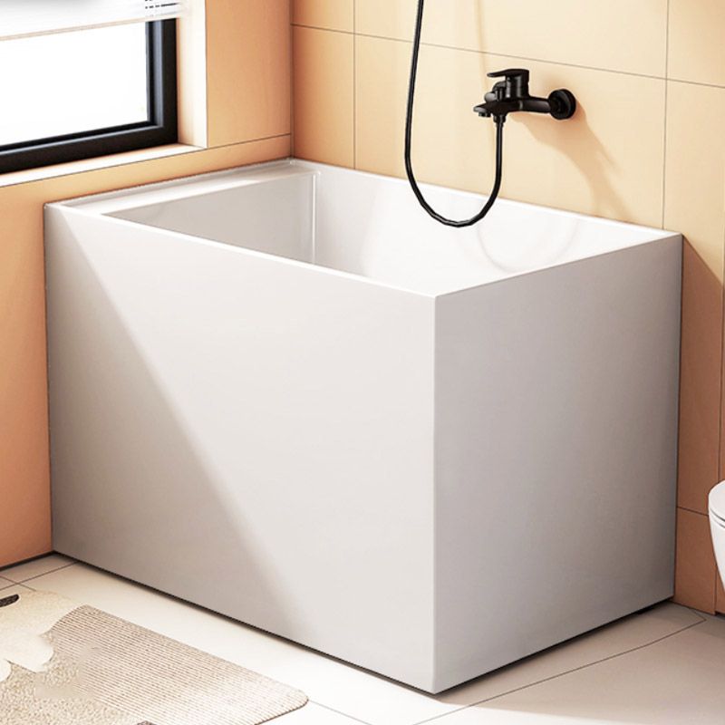 Modern Rectangle White Acrylic Bathtub Back to Wall with Drain Bath Tub Clearhalo 'Bathroom Remodel & Bathroom Fixtures' 'Bathtubs' 'Home Improvement' 'home_improvement' 'home_improvement_bathtubs' 'Showers & Bathtubs' 1200x1200_c907dba1-ba32-43f7-b79d-74d7dda78220