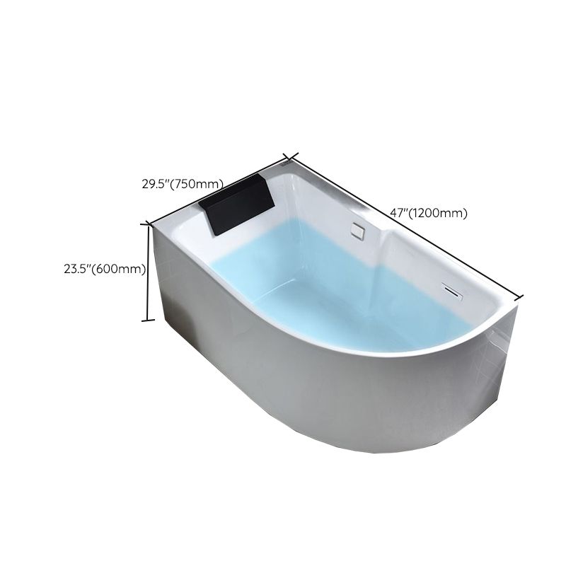 Modern Corner Acrylic Bathtub Back to Wall Bathtub with Drain and Massage Device Clearhalo 'Bathroom Remodel & Bathroom Fixtures' 'Bathtubs' 'Home Improvement' 'home_improvement' 'home_improvement_bathtubs' 'Showers & Bathtubs' 1200x1200_c91112ca-f51c-4499-963c-eede7353dae9