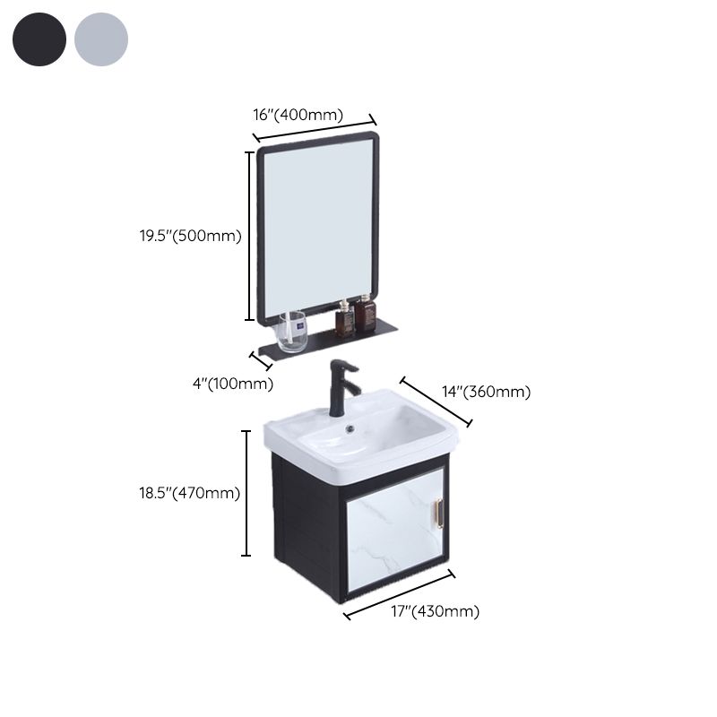 Rectangle Bathroom Vanity Glam Wall Mount Single Sink Mirror Bathroom Vanity Set Clearhalo 'Bathroom Remodel & Bathroom Fixtures' 'Bathroom Vanities' 'bathroom_vanities' 'Home Improvement' 'home_improvement' 'home_improvement_bathroom_vanities' 1200x1200_c91ad800-0197-41b2-893e-7b557cffd43b