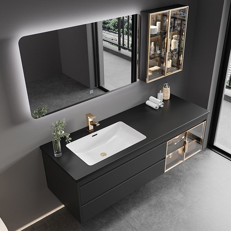 Wall Mount Modern Bathroom Sink Vanity with Faucet Sink Mirror Clearhalo 'Bathroom Remodel & Bathroom Fixtures' 'Bathroom Vanities' 'bathroom_vanities' 'Home Improvement' 'home_improvement' 'home_improvement_bathroom_vanities' 1200x1200_c93ec3e4-f96e-4258-ab77-2d16be5a3f33