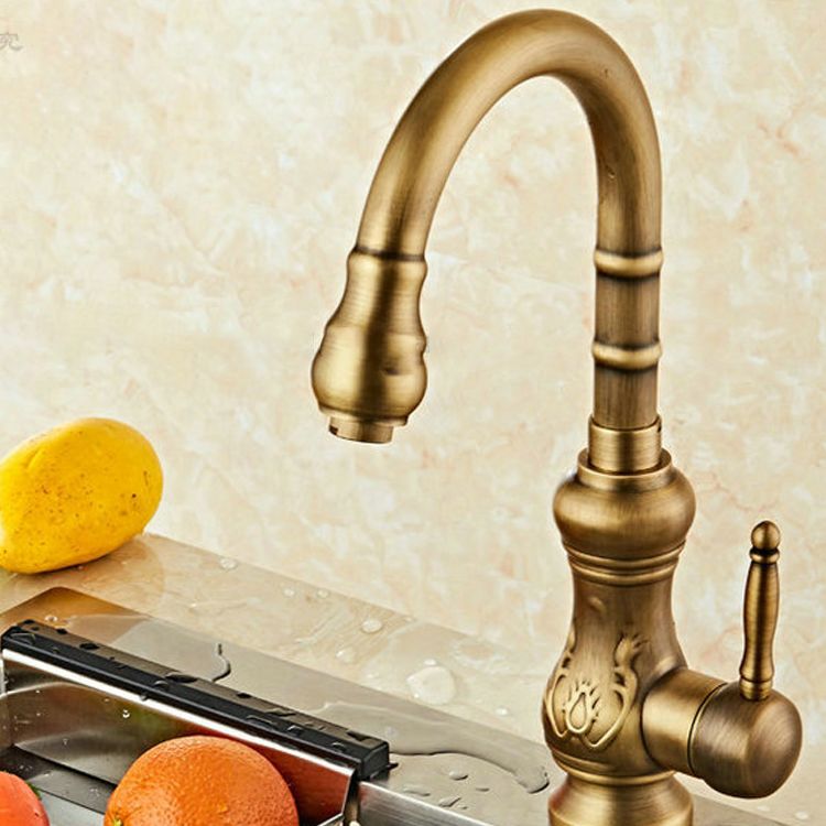 Traditional Standard Bar Faucet 1-Handle with Supply Lines Kitchen Faucet Clearhalo 'Home Improvement' 'home_improvement' 'home_improvement_kitchen_faucets' 'Kitchen Faucets' 'Kitchen Remodel & Kitchen Fixtures' 'Kitchen Sinks & Faucet Components' 'kitchen_faucets' 1200x1200_c94786dc-3a48-4e78-a8c0-4e8f3c80e277