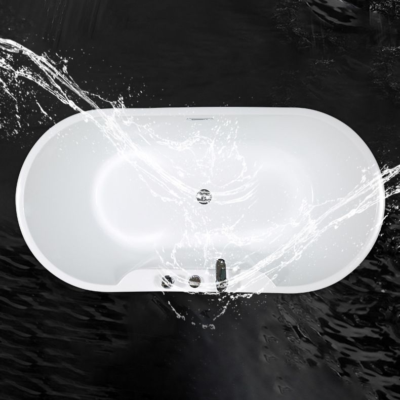 Acrylic Oval Bathtub with Faucet Soaking Freestanding Tub for Bathroom Clearhalo 'Bathroom Remodel & Bathroom Fixtures' 'Bathtubs' 'Home Improvement' 'home_improvement' 'home_improvement_bathtubs' 'Showers & Bathtubs' 1200x1200_c96f73fd-4eed-4bb9-8098-b792276e899d