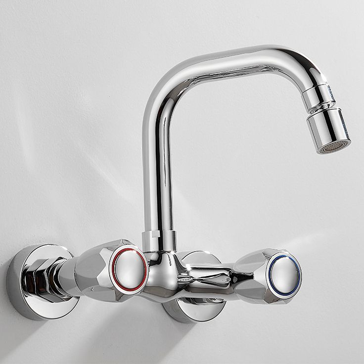 Contemporary Wall Mounted Pot Filler Faucet High Arch Swivel Spout 2 Hole Kitchen Faucet Clearhalo 'Home Improvement' 'home_improvement' 'home_improvement_kitchen_faucets' 'Kitchen Faucets' 'Kitchen Remodel & Kitchen Fixtures' 'Kitchen Sinks & Faucet Components' 'kitchen_faucets' 1200x1200_c9816dc6-b279-4ce8-948e-178601a38f84