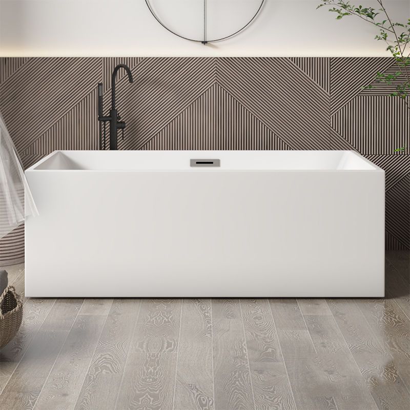 Modern Rectangular Bathtub with Internal Drain White Acrylic Soaking Tub Clearhalo 'Bathroom Remodel & Bathroom Fixtures' 'Bathtubs' 'Home Improvement' 'home_improvement' 'home_improvement_bathtubs' 'Showers & Bathtubs' 1200x1200_c9a313ca-3567-4423-8f1b-de7b9146fcfd