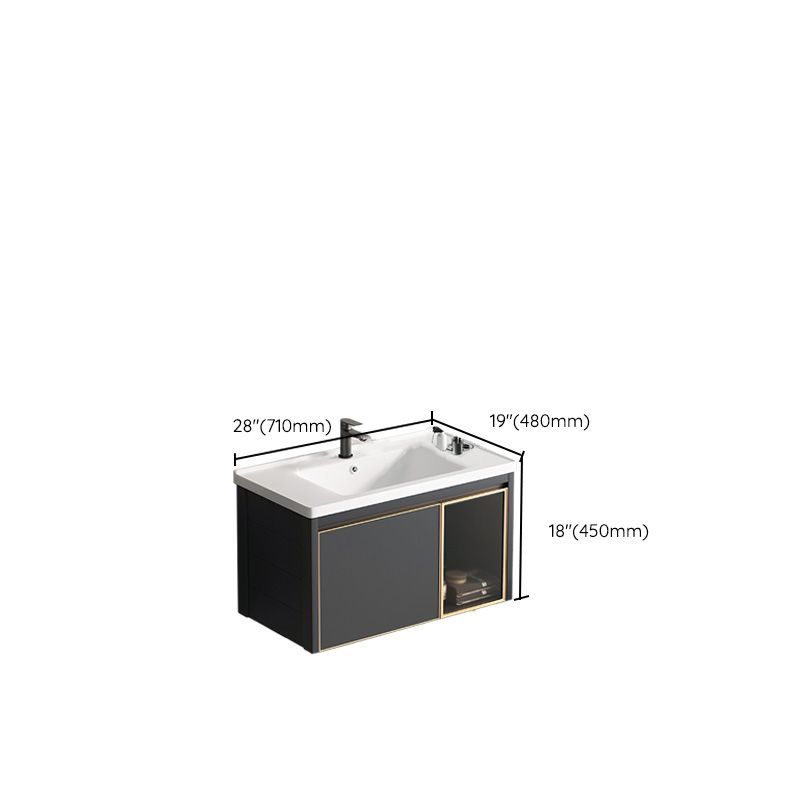 Glam Rectangular Bath Vanity Black Metal Base Single-Sink Bathroom Vanity Clearhalo 'Bathroom Remodel & Bathroom Fixtures' 'Bathroom Vanities' 'bathroom_vanities' 'Home Improvement' 'home_improvement' 'home_improvement_bathroom_vanities' 1200x1200_c9d3de4c-4747-40f1-9008-0c9e20a85975