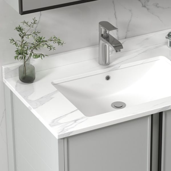 Modern Gray Bath Vanity Metal Frame Single Rectangular Wall Mount Sink Vanity Clearhalo 'Bathroom Remodel & Bathroom Fixtures' 'Bathroom Vanities' 'bathroom_vanities' 'Home Improvement' 'home_improvement' 'home_improvement_bathroom_vanities' 1200x1200_c9d48be5-8310-460c-8abb-9acb2d2ee7d5