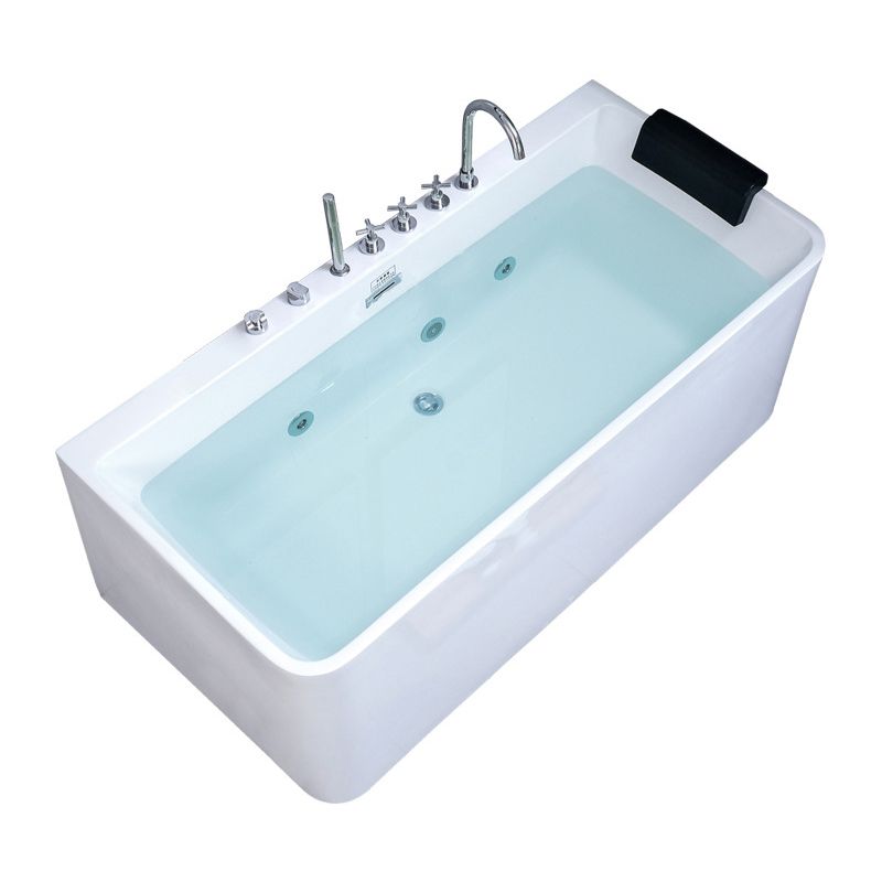 Contemporary Stand Alone Tub with Drain Bathroom White Acrylic Bathtub Clearhalo 'Bathroom Remodel & Bathroom Fixtures' 'Bathtubs' 'Home Improvement' 'home_improvement' 'home_improvement_bathtubs' 'Showers & Bathtubs' 1200x1200_c9e23800-af55-48e9-91de-0c36b7688f91