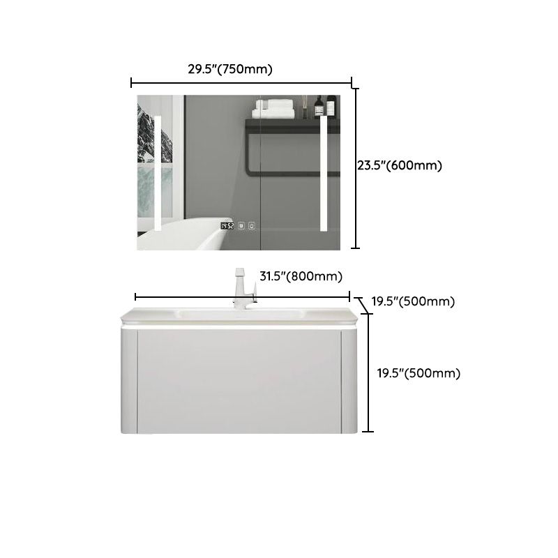 Modern Bathroom Vanity Ceramic Top Wall-Mounted Standalone Cabinet and Shelving Included Clearhalo 'Bathroom Remodel & Bathroom Fixtures' 'Bathroom Vanities' 'bathroom_vanities' 'Home Improvement' 'home_improvement' 'home_improvement_bathroom_vanities' 1200x1200_c9e33129-6b8d-45b3-80b5-0412d40f4331