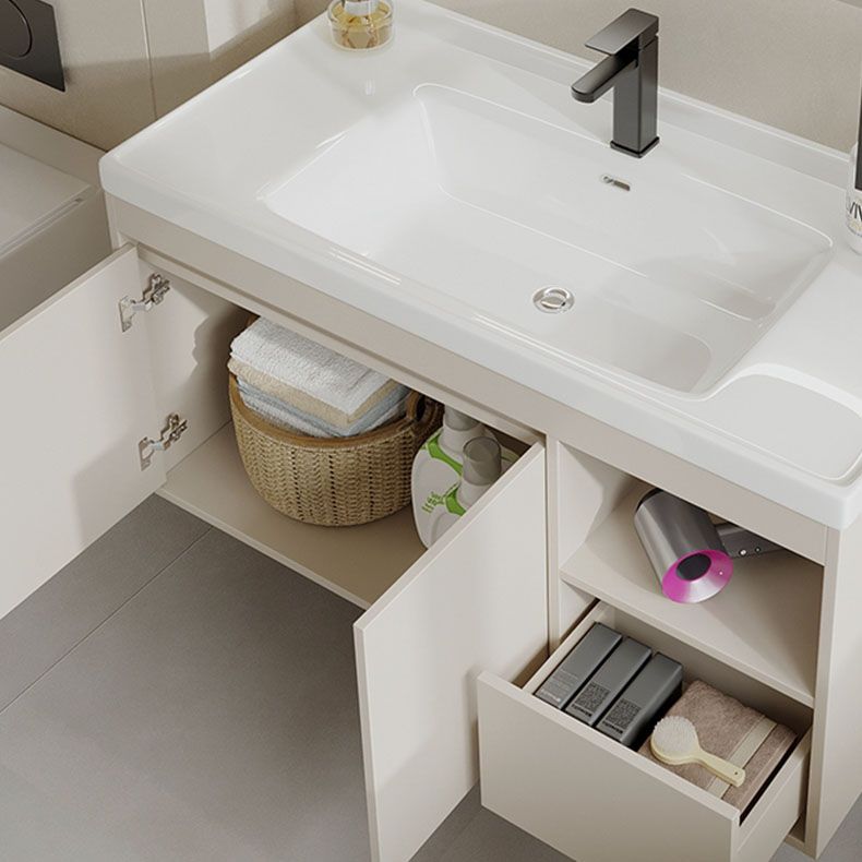 White Modern Rectangular Wall Mounted Standard Bathroom Sink Vanity Clearhalo 'Bathroom Remodel & Bathroom Fixtures' 'Bathroom Vanities' 'bathroom_vanities' 'Home Improvement' 'home_improvement' 'home_improvement_bathroom_vanities' 1200x1200_c9e7eb8a-85c3-4881-8ab9-51ee85f88060