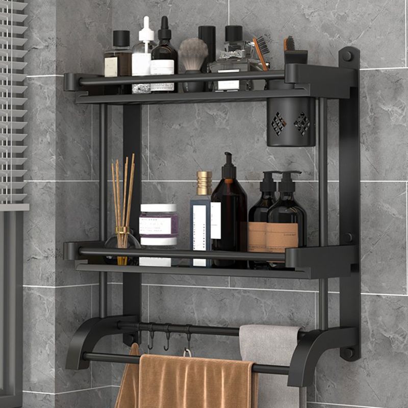 Modern Black Bathroom Accessory Stainless Steel Hardware Set Bath Shelf Clearhalo 'Bathroom Hardware Sets' 'Bathroom Hardware' 'Bathroom Remodel & Bathroom Fixtures' 'bathroom_hardware_sets' 'Home Improvement' 'home_improvement' 'home_improvement_bathroom_hardware_sets' 1200x1200_c9ee0f22-0439-4e64-9964-87f5944a390e