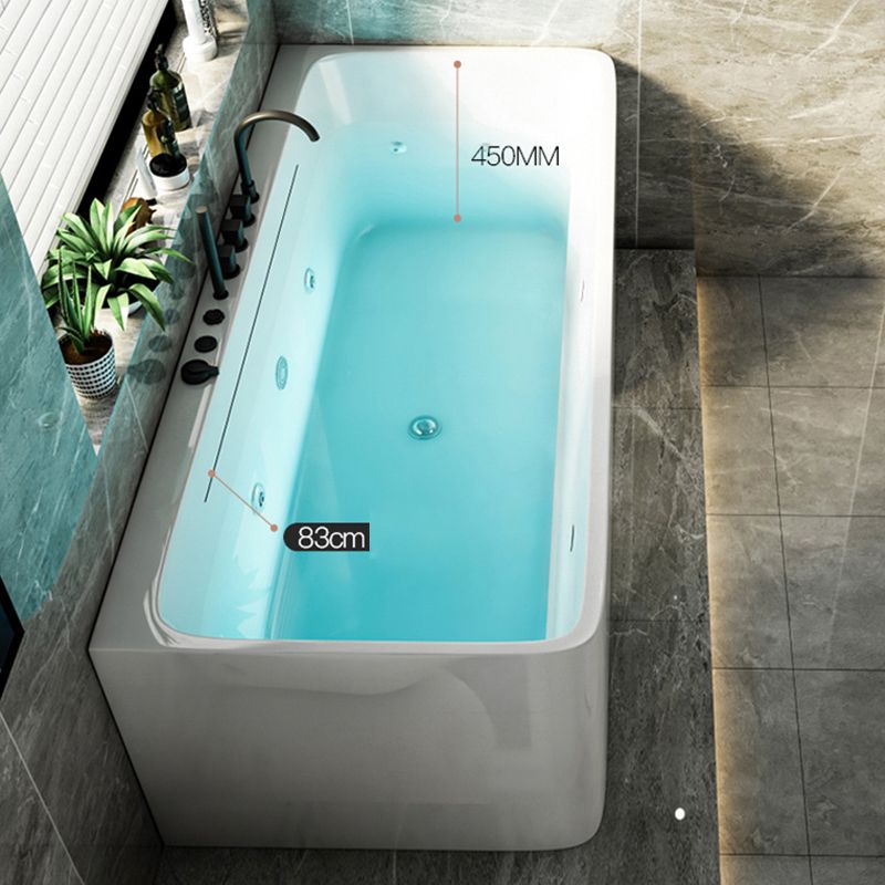 Modern Rectangular Alcove Bath Tub Acrylic Bath Tub for Home Clearhalo 'Bathroom Remodel & Bathroom Fixtures' 'Bathtubs' 'Home Improvement' 'home_improvement' 'home_improvement_bathtubs' 'Showers & Bathtubs' 1200x1200_c9f7335b-b49b-40fb-a3b6-00f5695a89eb