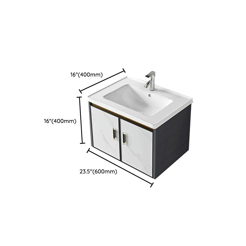 Modern Wall Mount Sink Vanity with Faucet Sink Doors for Bathroom Clearhalo 'Bathroom Remodel & Bathroom Fixtures' 'Bathroom Vanities' 'bathroom_vanities' 'Home Improvement' 'home_improvement' 'home_improvement_bathroom_vanities' 1200x1200_c9fbe379-d38c-49b2-a45b-83b17a5434ae