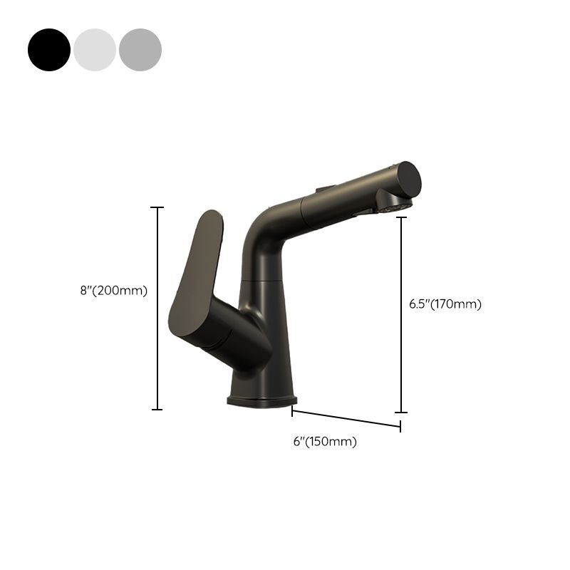 Swivel Spout Vessel Sink Faucet Lever Handle with Pull Out Sprayer Clearhalo 'bathroom_sink_faucets' 'Conjunta de Baño y Conjunta de Grifo' 'Coronamiento de Baño y Dispositivo de Baño' 'Grifo del lavabo del baño' 'Hogar' 'home_improvement' 'home_improvement_bathroom_sink_faucets' 'Mejoras para el hogar' 1200x1200_ca031ccc-9fa5-48d0-9683-3ee2bd9645ec