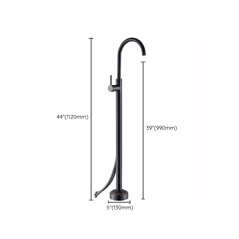 Modern Floor Mounted High Arc Freestanding Tub Filler Freestanding Copper Tub Filler Trim Clearhalo 'Bathroom Remodel & Bathroom Fixtures' 'Bathtub Faucets' 'bathtub_faucets' 'Home Improvement' 'home_improvement' 'home_improvement_bathtub_faucets' 1200x1200_ca19bb63-e6cf-4e63-b231-81f3bf5d0b63