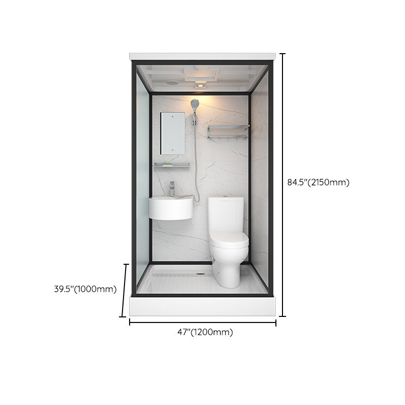 Bathroom Shower Stall Framed Single Sliding Rectangular Shower Enclosure Clearhalo 'Bathroom Remodel & Bathroom Fixtures' 'Home Improvement' 'home_improvement' 'home_improvement_shower_stalls_enclosures' 'Shower Stalls & Enclosures' 'shower_stalls_enclosures' 'Showers & Bathtubs' 1200x1200_ca3f6912-11b0-4104-b0ff-f3de68d3e420