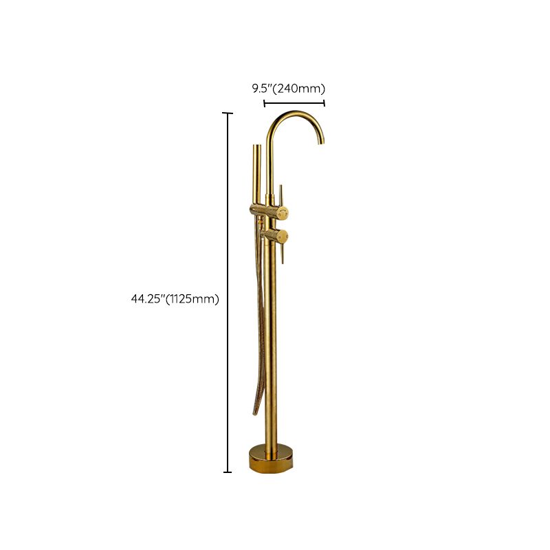 Modern Gold Bath Faucet Trim Floor Mounted High Arc Tub Faucet Clearhalo 'Bathroom Remodel & Bathroom Fixtures' 'Bathtub Faucets' 'bathtub_faucets' 'Home Improvement' 'home_improvement' 'home_improvement_bathtub_faucets' 1200x1200_ca90eb2d-b8f4-4285-92b2-c03c5dafecca