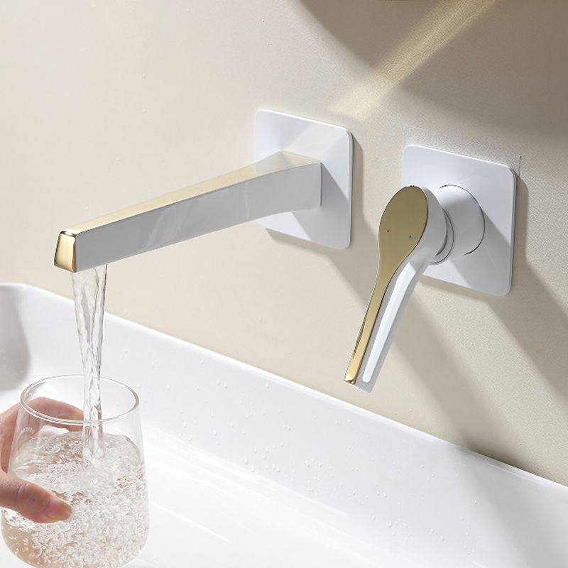 Industrial Style Bathroom Faucet Wall Mounted Rod Handle Faucet Clearhalo 'Bathroom Remodel & Bathroom Fixtures' 'Bathtub Faucets' 'bathtub_faucets' 'Home Improvement' 'home_improvement' 'home_improvement_bathtub_faucets' 1200x1200_caa7c285-b371-4d2b-b078-67eebf0306de