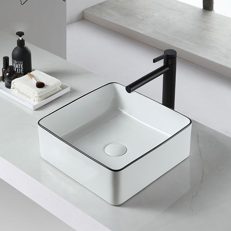 Modern Bathroom Sink Pop-Up Drain Porcelain Rectangular Vessel Sink Clearhalo 'Bathroom Remodel & Bathroom Fixtures' 'Bathroom Sinks & Faucet Components' 'Bathroom Sinks' 'bathroom_sink' 'Home Improvement' 'home_improvement' 'home_improvement_bathroom_sink' 1200x1200_caaeb059-feee-4f9d-9c03-e1c8fddfbee7