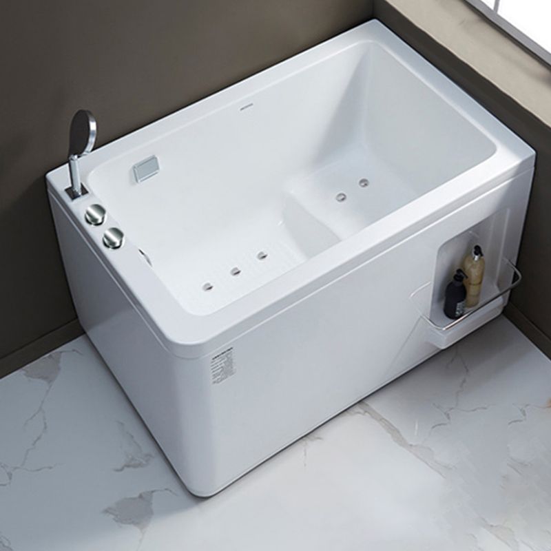 Small Tub Modern Soaking White Acrylic Bathroom Back to Wall Bathtub Clearhalo 'Bathroom Remodel & Bathroom Fixtures' 'Bathtubs' 'Home Improvement' 'home_improvement' 'home_improvement_bathtubs' 'Showers & Bathtubs' 1200x1200_cacfd4f0-7c4a-4379-8bc1-2471bdac862b