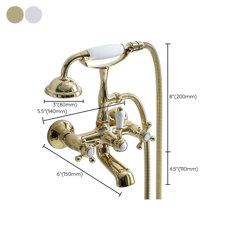 Glam Retro Wall Mounted Metal Claw Foot Tub Faucet Trim Low Arc Claw Foot Tub Faucet Clearhalo 'Bathroom Remodel & Bathroom Fixtures' 'Bathtub Faucets' 'bathtub_faucets' 'Home Improvement' 'home_improvement' 'home_improvement_bathtub_faucets' 1200x1200_cad31e97-b43f-4569-9744-be8251a8b01d