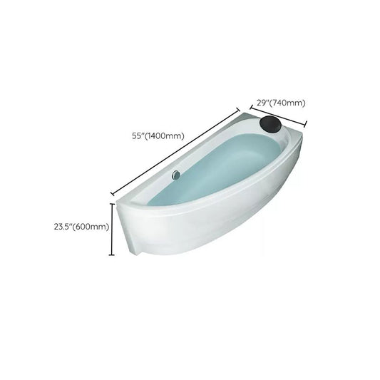 Back to Wall Corner Bathtub Acrylic White Modern Soaking Bath Clearhalo 'Bathroom Remodel & Bathroom Fixtures' 'Bathtubs' 'Home Improvement' 'home_improvement' 'home_improvement_bathtubs' 'Showers & Bathtubs' 1200x1200_cad497f4-0b10-4765-80da-1775f622e865