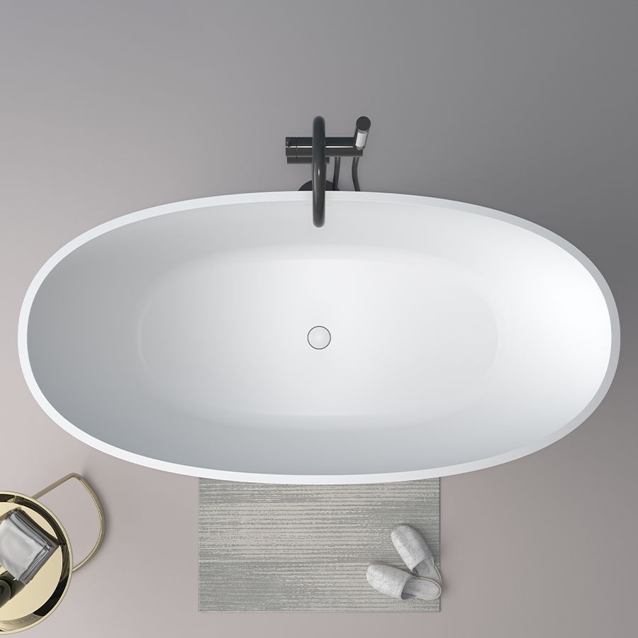 Stone Soaking Bath Antique Finish Oval Back to Wall Bath Tub Clearhalo 'Bathroom Remodel & Bathroom Fixtures' 'Bathtubs' 'Home Improvement' 'home_improvement' 'home_improvement_bathtubs' 'Showers & Bathtubs' 1200x1200_cadea3c0-29ea-4de4-bb46-25b3ab81eebe