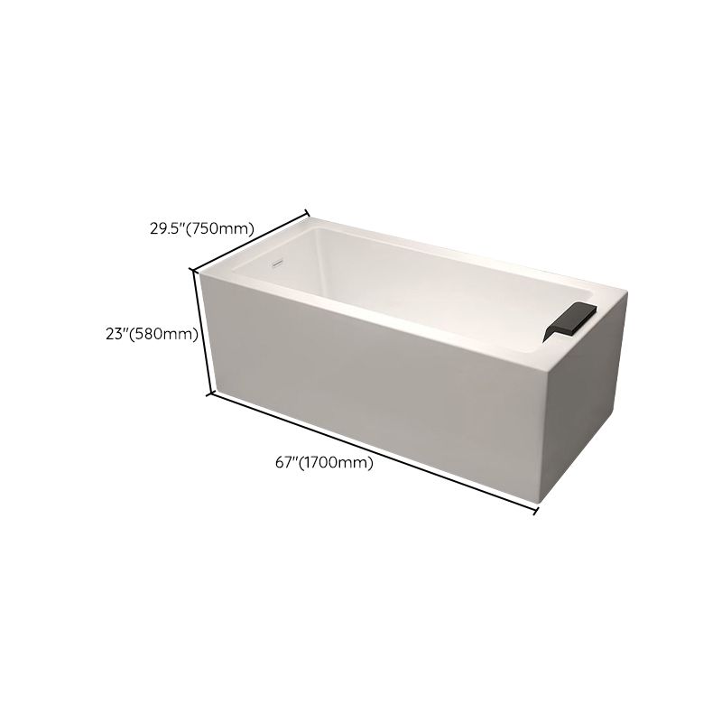 Modern Rectangular Bathtub Acrylic Soaking White Back to Wall Bathtub Clearhalo 'Bathroom Remodel & Bathroom Fixtures' 'Bathtubs' 'Home Improvement' 'home_improvement' 'home_improvement_bathtubs' 'Showers & Bathtubs' 1200x1200_caffd20a-30c0-4bc4-a018-515ee139ef0c