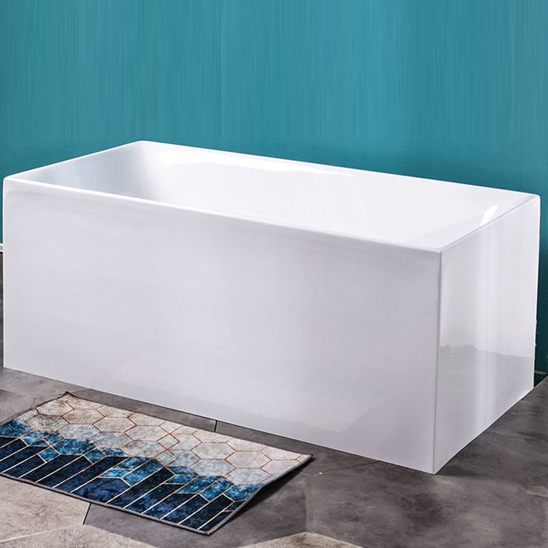 Modern Acrylic Freestanding Back to Wall Bathtub Soaking Rectangular Bath Tub Clearhalo 'Bathroom Remodel & Bathroom Fixtures' 'Bathtubs' 'Home Improvement' 'home_improvement' 'home_improvement_bathtubs' 'Showers & Bathtubs' 1200x1200_cb1c682a-4546-4085-8fd4-a7b09ffc3b30