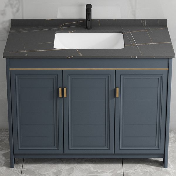 Freestanding Bathroom Vanity Single-Sink Glam Metal Base Rectangular Vanity Set Clearhalo 'Bathroom Remodel & Bathroom Fixtures' 'Bathroom Vanities' 'bathroom_vanities' 'Home Improvement' 'home_improvement' 'home_improvement_bathroom_vanities' 1200x1200_cb254b93-02b8-41fc-a20e-fb3bc2d03809