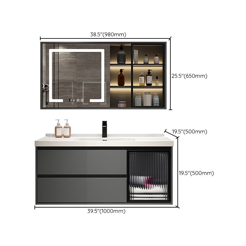 Wall Mount Sink Included Bathroom Sink Vanity with Mirror Sink Clearhalo 'Bathroom Remodel & Bathroom Fixtures' 'Bathroom Vanities' 'bathroom_vanities' 'Home Improvement' 'home_improvement' 'home_improvement_bathroom_vanities' 1200x1200_cb4a6f4d-a47d-494d-a981-a3fdee82d48f