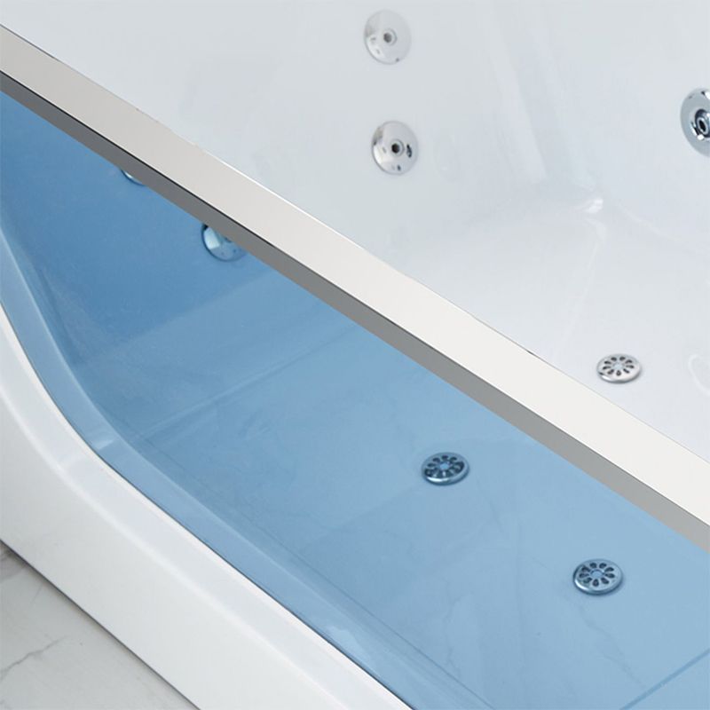 Contemporary Acrylic Back to Wall Bathtub Rectangle Air/Whirlpool/Soaking Bathtub Clearhalo 'Bathroom Remodel & Bathroom Fixtures' 'Bathtubs' 'Home Improvement' 'home_improvement' 'home_improvement_bathtubs' 'Showers & Bathtubs' 1200x1200_cb60ac26-8cf4-4b84-b2b7-cd557ba1c129