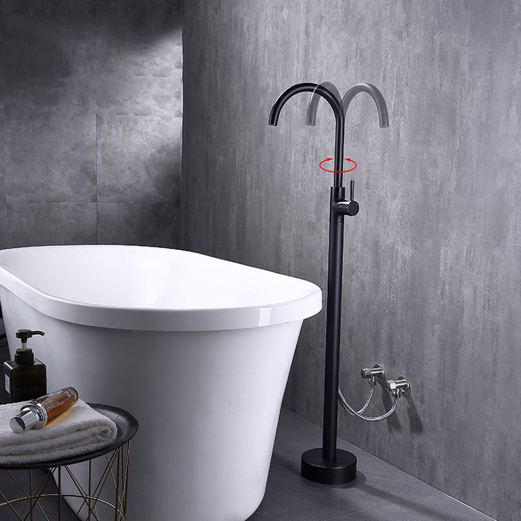 Floor Mounted Metal Freestanding Tub Filler 1 Handle Freestanding Bathtub Faucet Clearhalo 'Bathroom Remodel & Bathroom Fixtures' 'Bathtub Faucets' 'bathtub_faucets' 'Home Improvement' 'home_improvement' 'home_improvement_bathtub_faucets' 1200x1200_cb7da75e-da17-4c88-9581-0ab7e68f7392