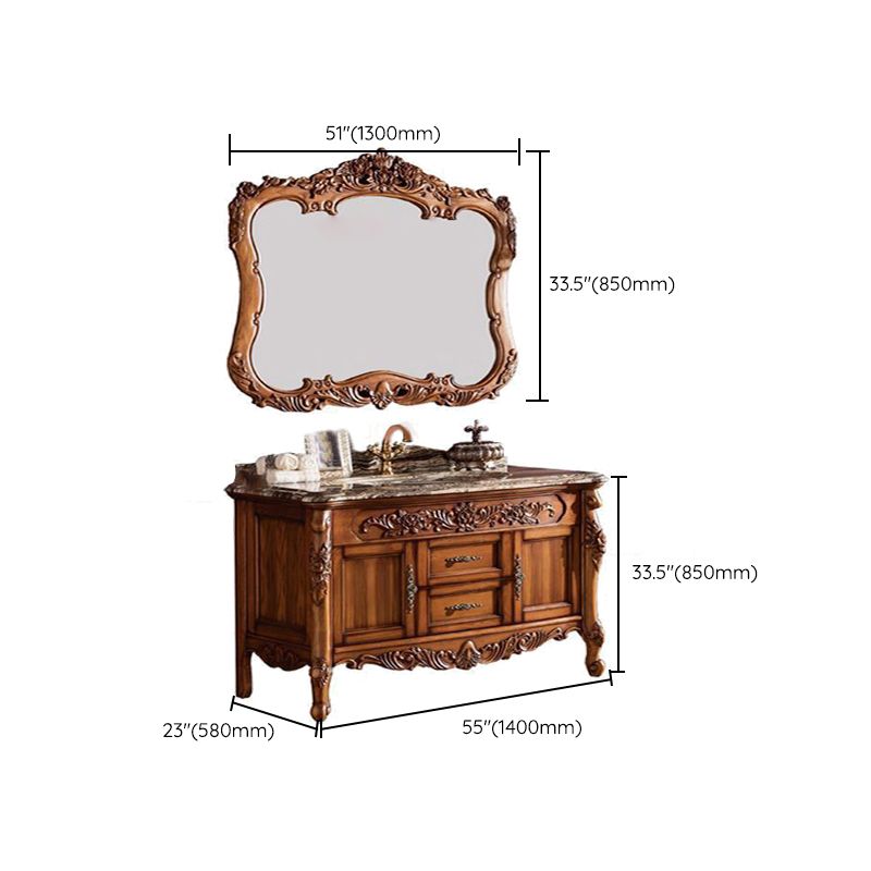 Freestanding Bathroom Vanity Set 2 Doors Single Sink Glam Drawers Vanity with Mirror Clearhalo 'Bathroom Remodel & Bathroom Fixtures' 'Bathroom Vanities' 'bathroom_vanities' 'Home Improvement' 'home_improvement' 'home_improvement_bathroom_vanities' 1200x1200_cb93d546-74e0-4774-95fb-35781f5f5320