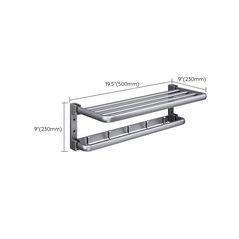 Modern Bathroom Accessories Hardware Set Grey Towel Bar Bath Shelf Bath Hardware Set Clearhalo 'Bathroom Hardware Sets' 'Bathroom Hardware' 'Bathroom Remodel & Bathroom Fixtures' 'bathroom_hardware_sets' 'Home Improvement' 'home_improvement' 'home_improvement_bathroom_hardware_sets' 1200x1200_cba82179-864b-4207-bc89-7528f1296270