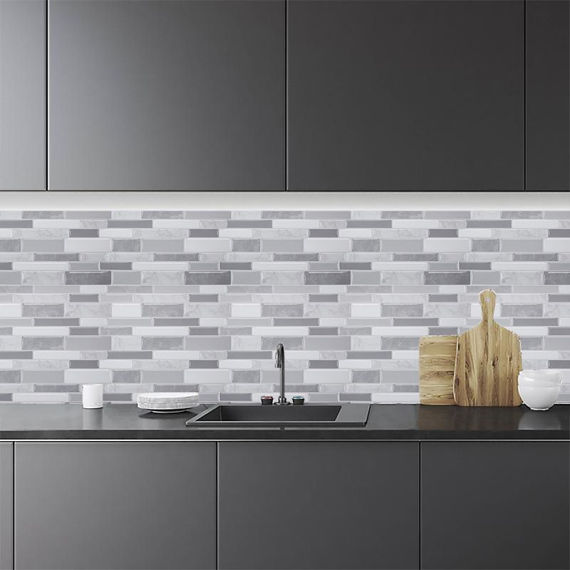 Peel and Stick Wall Tile Rectangle PVC Subway Waterproof Peel & Stick Tile 10-Pack Clearhalo 'Flooring 'Home Improvement' 'home_improvement' 'home_improvement_peel_stick_blacksplash' 'Peel & Stick Backsplash Tile' 'peel_stick_blacksplash' 'Walls & Ceilings' Walls and Ceiling' 1200x1200_cbafa2e7-17b1-42b4-8e57-5ec72cbd939c