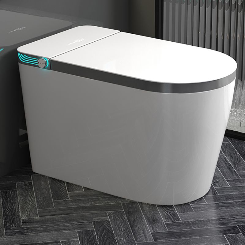 Heated Smart Floor Mount Bidet Elongated 17.3" H Ceramic Bidet in Cotton White Clearhalo 'Bathroom Remodel & Bathroom Fixtures' 'Bidets' 'Home Improvement' 'home_improvement' 'home_improvement_bidets' 'Toilets & Bidets' 1200x1200_cbb538e1-8f96-43d1-8c2b-6ffa1e001126