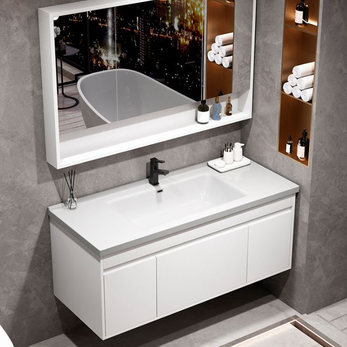 Rectangular Bathroom Vanity Single-Sink Modern White Wall Mount Vanity Set Clearhalo 'Bathroom Remodel & Bathroom Fixtures' 'Bathroom Vanities' 'bathroom_vanities' 'Home Improvement' 'home_improvement' 'home_improvement_bathroom_vanities' 1200x1200_cbda8ffd-6536-4217-b8f3-76525e9abd58