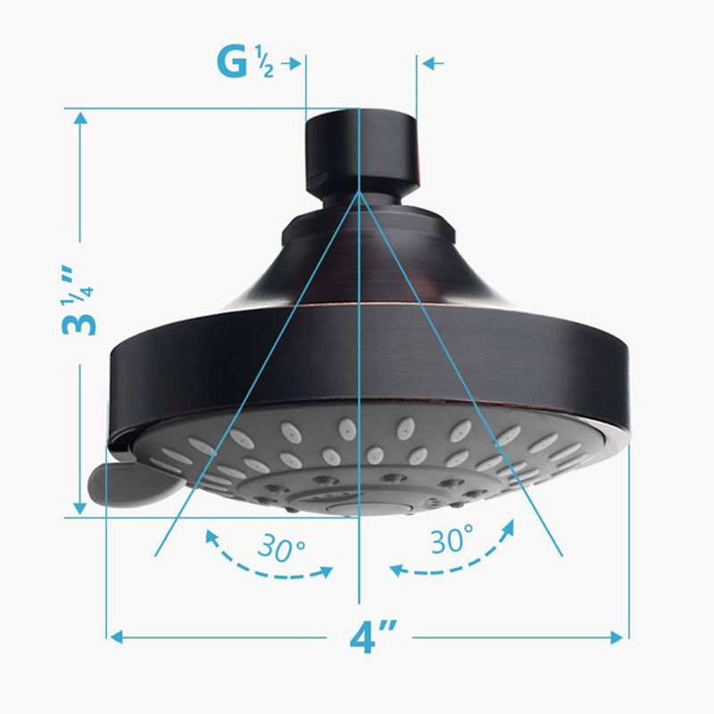 Round Metal Fixed Shower Head Traditional Adjustable Spray Pattern Shower Head Clearhalo 'Bathroom Remodel & Bathroom Fixtures' 'Home Improvement' 'home_improvement' 'home_improvement_shower_heads' 'Shower Heads' 'shower_heads' 'Showers & Bathtubs Plumbing' 'Showers & Bathtubs' 1200x1200_cbee395b-a7bc-4e44-9988-8d4c0b22516b