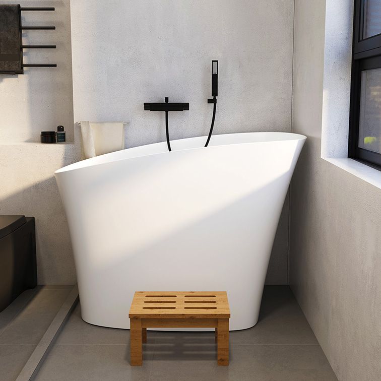 Antique Finish Soaking Oval Bath Stand Alone Modern Bathtub (Stool not Included) Clearhalo 'Bathroom Remodel & Bathroom Fixtures' 'Bathtubs' 'Home Improvement' 'home_improvement' 'home_improvement_bathtubs' 'Showers & Bathtubs' 1200x1200_cbf478e6-8c15-4ba1-8b92-1c4039bb40c7