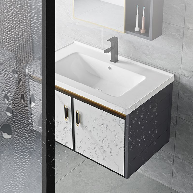 Modern Style Bath Vanity Dirt Resistant Wall Mount Bath Vanity with Faucet Clearhalo 'Bathroom Remodel & Bathroom Fixtures' 'Bathroom Vanities' 'bathroom_vanities' 'Home Improvement' 'home_improvement' 'home_improvement_bathroom_vanities' 1200x1200_cbf81afb-31a7-4b58-80ae-469ed577606f