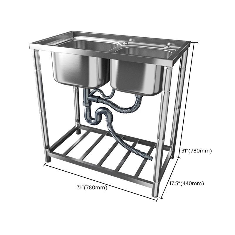 Modern Style Kitchen Sink Stainless Steel All-in-one Kitchen Sink with Drain Assembly Clearhalo 'Home Improvement' 'home_improvement' 'home_improvement_kitchen_sinks' 'Kitchen Remodel & Kitchen Fixtures' 'Kitchen Sinks & Faucet Components' 'Kitchen Sinks' 'kitchen_sinks' 1200x1200_cbfc7c80-caf6-4105-863d-e1bf659d7d8b