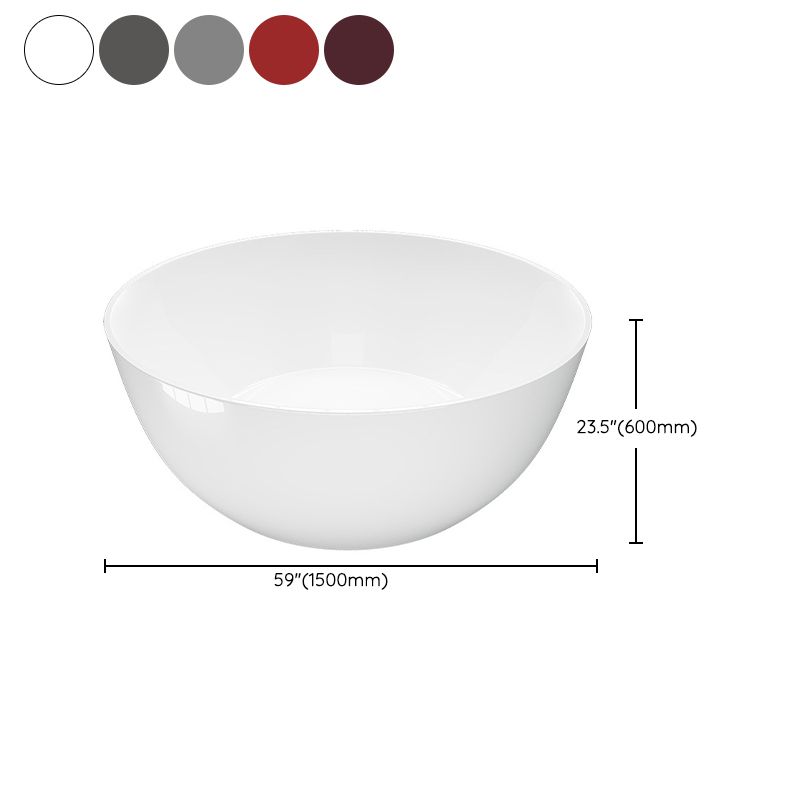 Acrylic Round Tub Soaking Freestanding Bathtub , 23.62-inch Tall Clearhalo 'Bathroom Remodel & Bathroom Fixtures' 'Bathtubs' 'Home Improvement' 'home_improvement' 'home_improvement_bathtubs' 'Showers & Bathtubs' 1200x1200_cc16a191-8085-4b1c-9799-dcc647f5d440