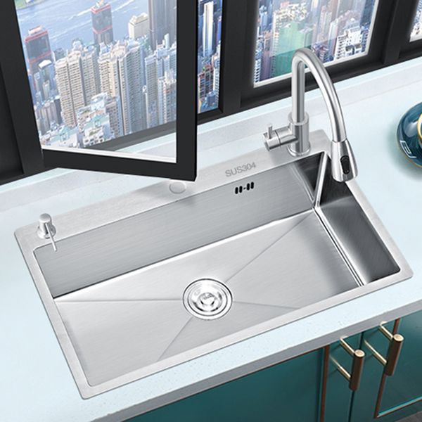 Classic Style Kitchen Sink Stainless Steel Colorfast Kitchen Sink with Drain Strainer Kit Clearhalo 'Home Improvement' 'home_improvement' 'home_improvement_kitchen_sinks' 'Kitchen Remodel & Kitchen Fixtures' 'Kitchen Sinks & Faucet Components' 'Kitchen Sinks' 'kitchen_sinks' 1200x1200_cc2df49d-0b42-400d-acf0-a8111cdef136