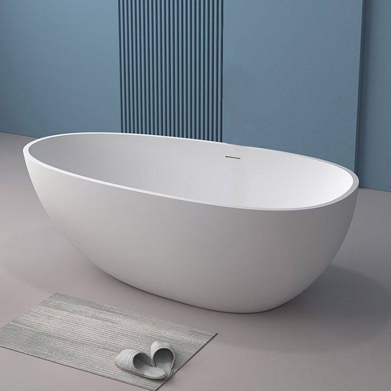 Modern Ellipse Bathtub Stone Freestand Soaking Bathtub with Drain Bath Tub Clearhalo 'Bathroom Remodel & Bathroom Fixtures' 'Bathtubs' 'Home Improvement' 'home_improvement' 'home_improvement_bathtubs' 'Showers & Bathtubs' 1200x1200_cc5eca65-3dbe-4108-b243-f441dcc5c19a