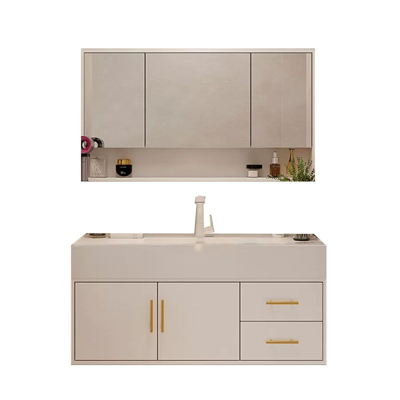 White Wall Mounted Standard Single-Sink Open Console with Sink Set Clearhalo 'Bathroom Remodel & Bathroom Fixtures' 'Bathroom Vanities' 'bathroom_vanities' 'Home Improvement' 'home_improvement' 'home_improvement_bathroom_vanities' 1200x1200_cc772e96-fa61-4e06-a269-d83564310b67