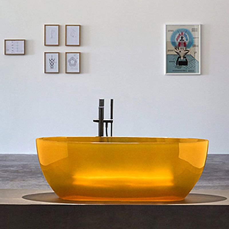 Modern Ellipse Bathtub Acrylic Freestand Soaking Bathtub with Drain Bath Tub Clearhalo 'Bathroom Remodel & Bathroom Fixtures' 'Bathtubs' 'Home Improvement' 'home_improvement' 'home_improvement_bathtubs' 'Showers & Bathtubs' 1200x1200_cc7b134e-c545-417a-bf6d-df090c12722d