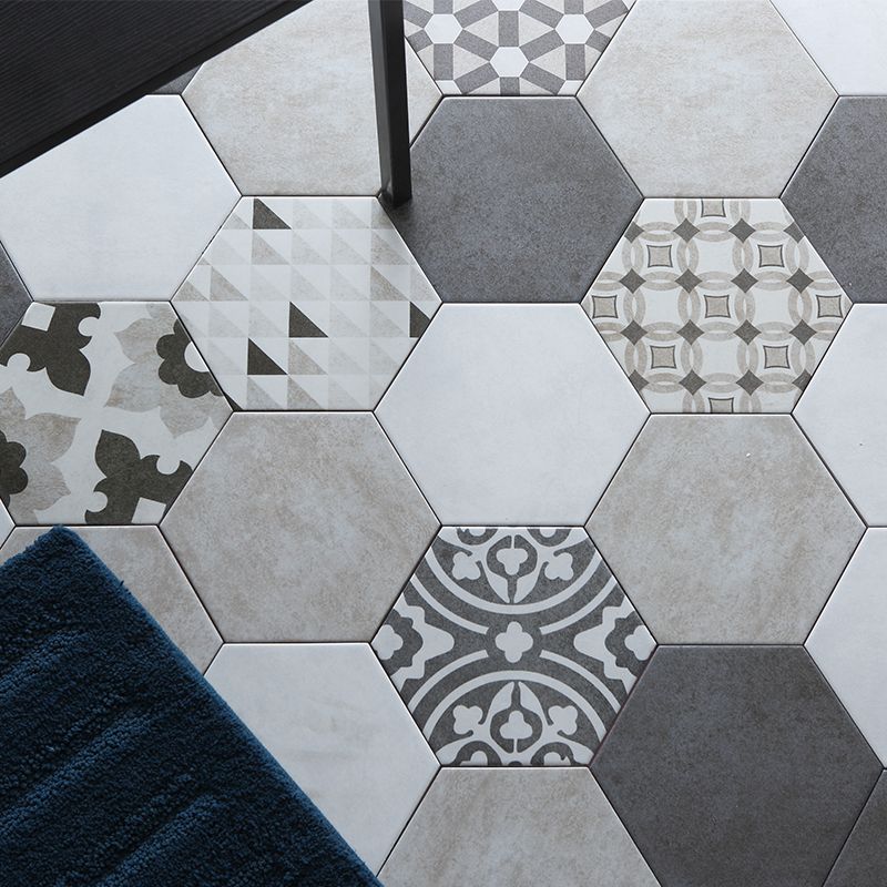 Modern Style Waterproof Floor Tile Straight Edge Hexagon Floor Tile Clearhalo 'Floor Tiles & Wall Tiles' 'floor_tiles_wall_tiles' 'Flooring 'Home Improvement' 'home_improvement' 'home_improvement_floor_tiles_wall_tiles' Walls and Ceiling' 1200x1200_cc92def7-ac4a-4a6e-b3e7-775db17adca9