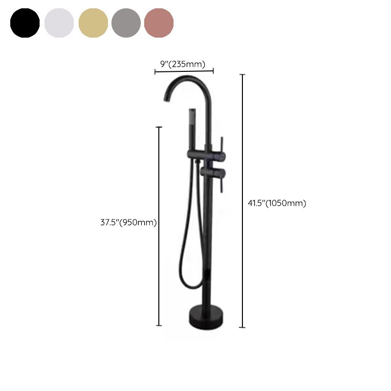 Floor Mounted Metal Freestanding Tub Filler Rotatable Freestanding Bathtub Faucet Clearhalo 'Bathroom Remodel & Bathroom Fixtures' 'Bathtub Faucets' 'bathtub_faucets' 'Home Improvement' 'home_improvement' 'home_improvement_bathtub_faucets' 1200x1200_cc937a3a-aa08-401a-997e-260087b87f0a